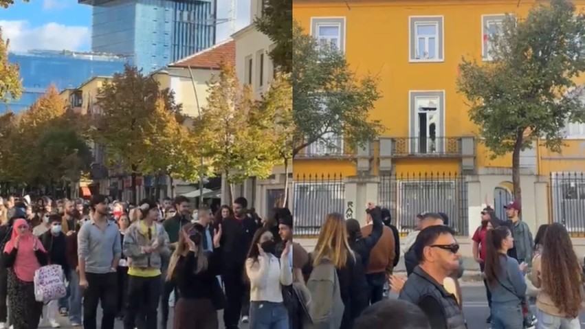 Vazhdon protesta e studentëve në Tiranë, tubim para Ministrisë së Arsimit dhe prani e shtuar e forcave të rendit