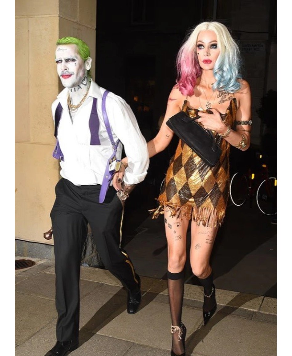 Transformim spektakolar: Olivia Attwood dhe Pete Wicks vjedhin vëmendjen si Harley Quinn dhe Joker në festën e Halloween-it