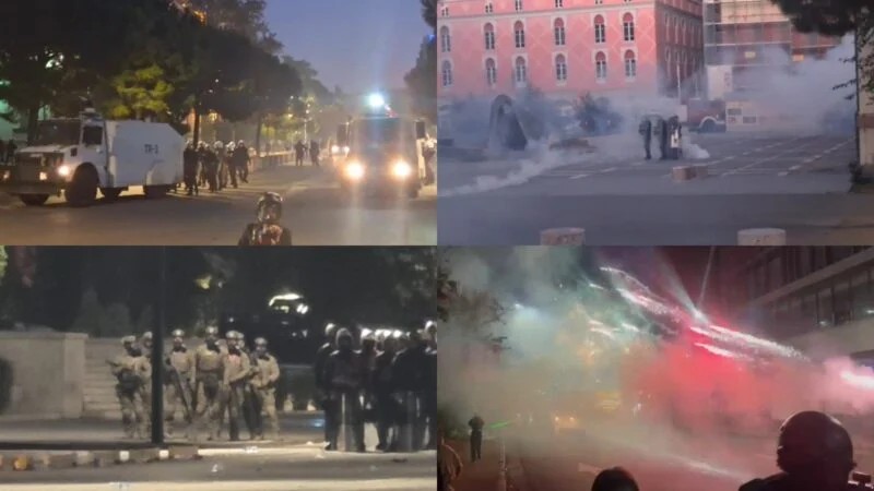 Trazira dhe përplasje të dhunshme në Tiranë: Sulmohet Gjykata e Apeli dhe Ministria e Brendshme, ndërhyn policia