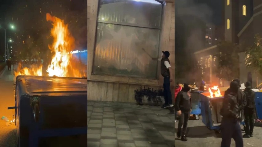 Tensione në Tiranë gjatë protestës: Sulmohen bizneset dhe dëmtohet filiali i bankës te 'Vasil Shanto'