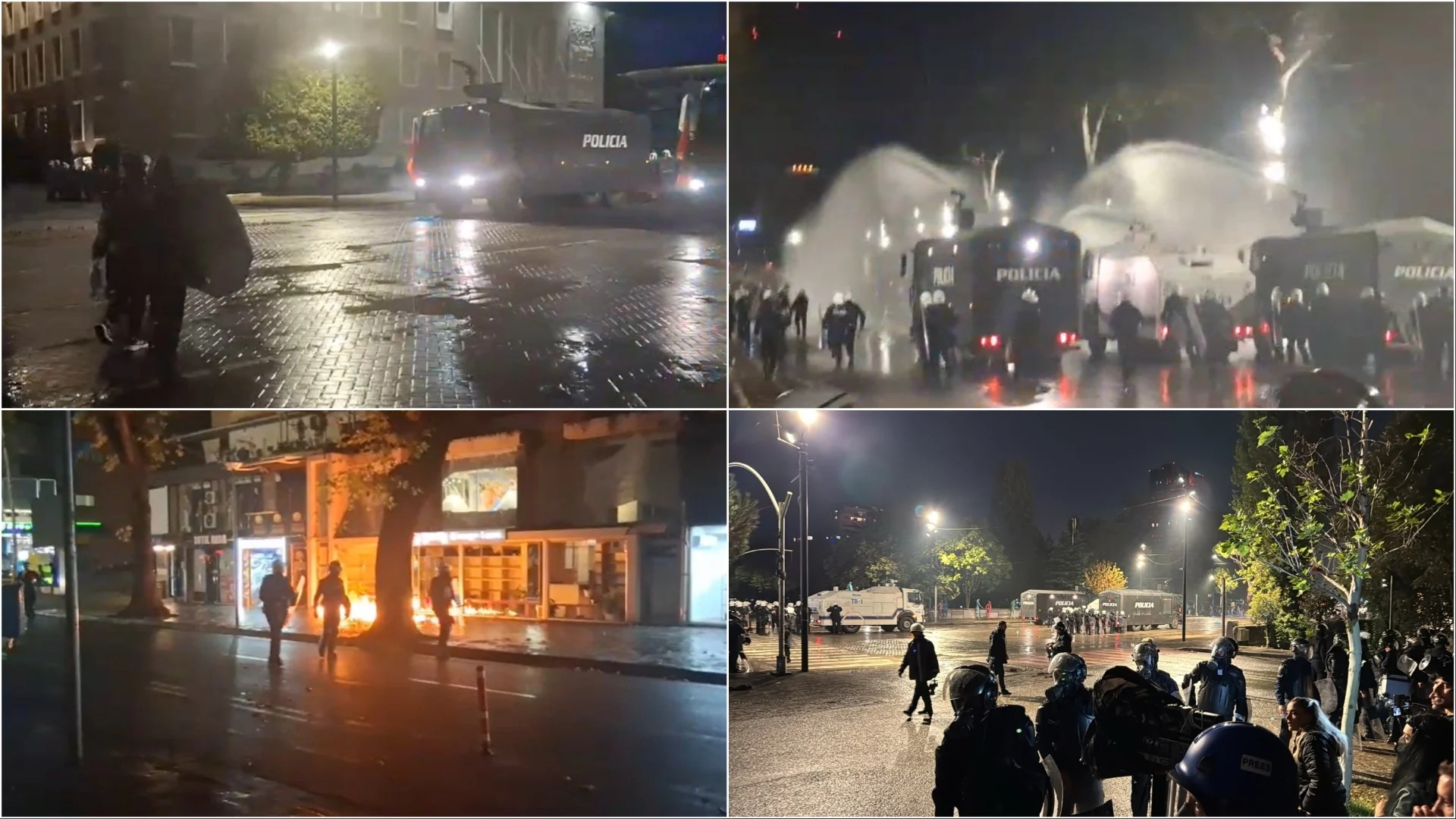 Tetë orë përballje dhe tensione në Tiranë: Molotovë, dëme dhe tre të ndaluar nga policia