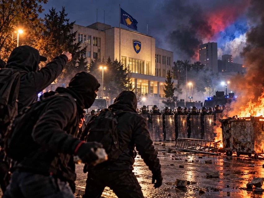 Zjarre, maska dhe dhunë në Prishtinë: Cili është skenari i vërtetë pas tensionimit të situatës?