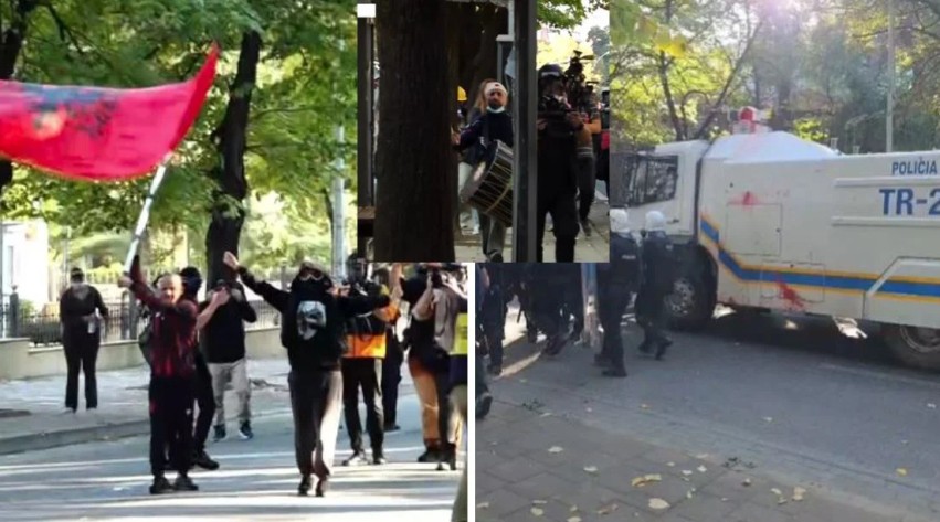 Protesta në Tiranë: Policia shpërndan turmën me ujë e gaz, protestuesja vazhdon vallen nën ritmin e daulles