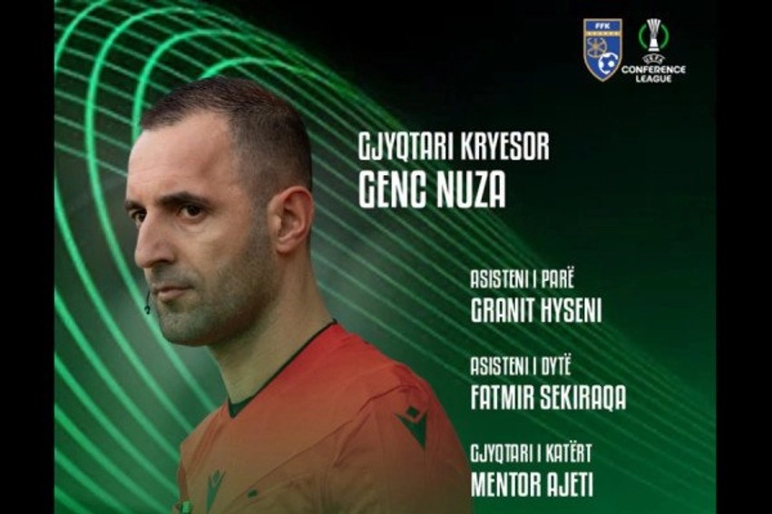 Genc Nuza delegohet si gjyqtar kryesor në Ligën e Konferencës
